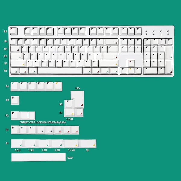 132 st Tangenter Pbt Cherry Profil Standard Sublimering Iso Layout Skydd
