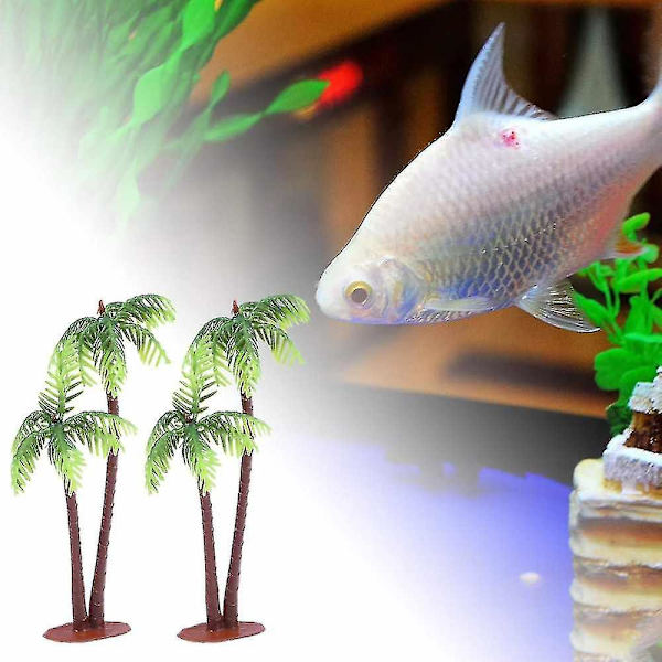 5 st Miniatyr Kokos Palmträd i Plast, Krukor för Bonsai, Hantverk, Mikrolandskap Yo