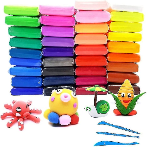 36-pack modellering lera ultra lätt lufttorkande lera magisk lera plasticine konstnärsstudio leksaker för DIY konst och hantverksprojekt present