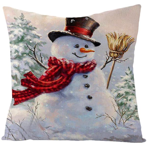 Jul-kuddfodral i bomullslinne för soffa, bil, hem, midja, 45*45