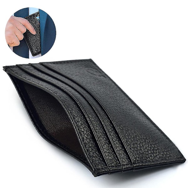 Front Pocket Enkel Läder Slim Plånbok Block Medium