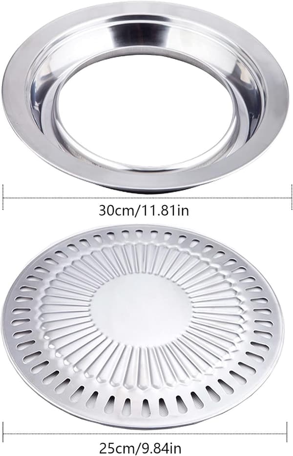 Rostfritt stål non-stick rund grill campinggrill