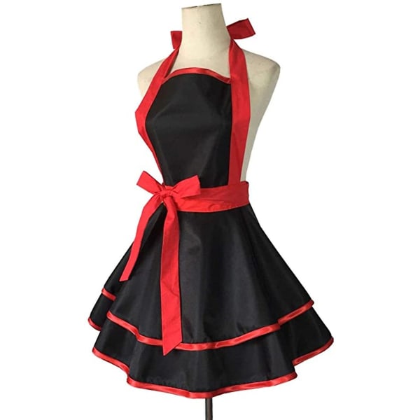 Retro Bomulls Förkläde Prinsessa Midja Slips Vattentät Förkläde Kock Smock Förkläde - Grön