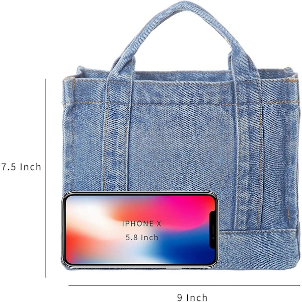 Ifeng Denim Väska Jean Reseväska För Kvinnor Strandväska Denim Plånböcker Och Handväskor För Tonårsflickor Kvinnor