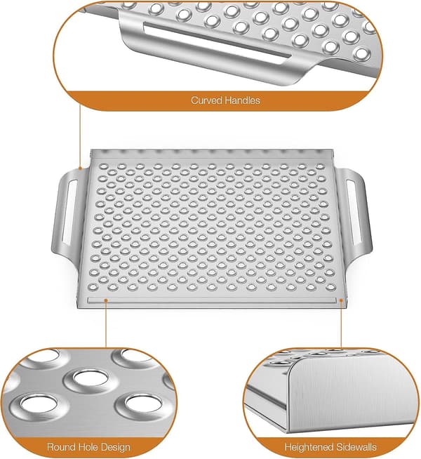 BBQ-korg, BBQ rostfri perforerad grillpanna