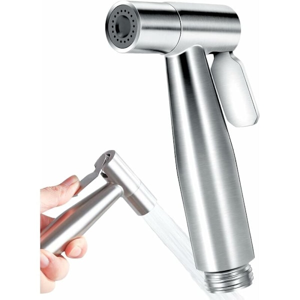 Toiletshower, Toiletshower, Bærbar toiletshower, Brusehoved i rustfrit stål (enkelt brusehoved)