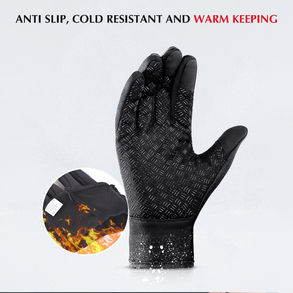 Outdoor Split-finger Tunna Handskar Andningsbara Vattentäta Handskar För Kallt Väder Utomhus Skidåkning Och Cykling-9（XL，Svart）