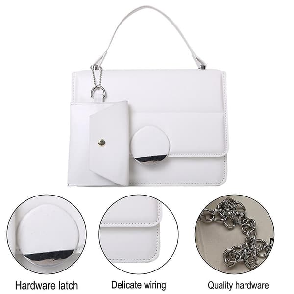 Crossbody-väskor för kvinnor, snygga designerplånböcker och handväskor med myntbörs, vit