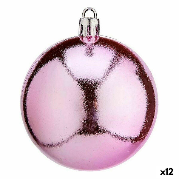 Set med julgranskulor Rosa Plast Ø 7 cm (12 stycken)