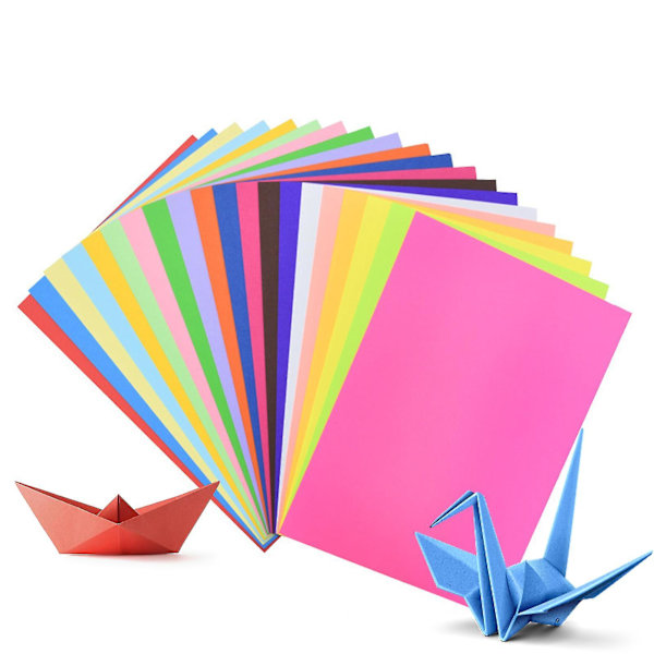 100 ark A4 lättviktsbyggpapper DIY 20 olika färger skolmaterial