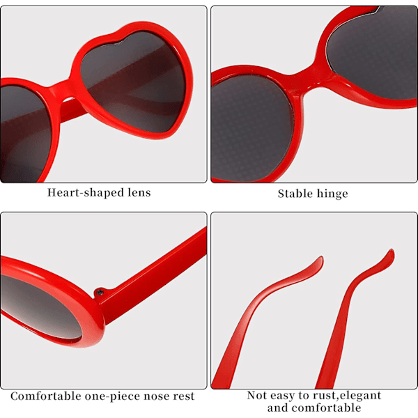 2 endast hjärtformade effekt glasögon 3d glasögon diffraktionsglasögon kreativa specialeffekter glasögon