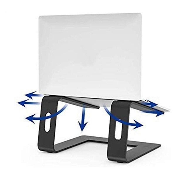 Aluminiumstativ för bärbar dator, stativ för skrivbord, svart