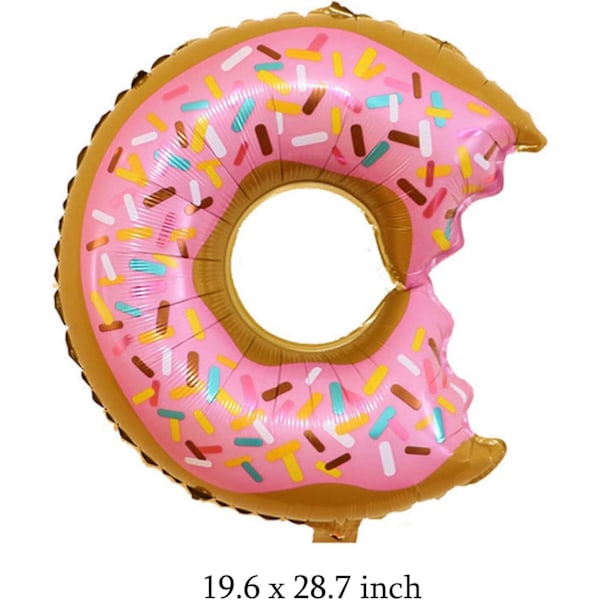 6 stk Donut Balloner Kit Store Donut Folieballoner Til Fødselsdag Børnebruser Bryllup Jubilæum Sommer Donut Temafest Dekorationer Forbrugsvarer