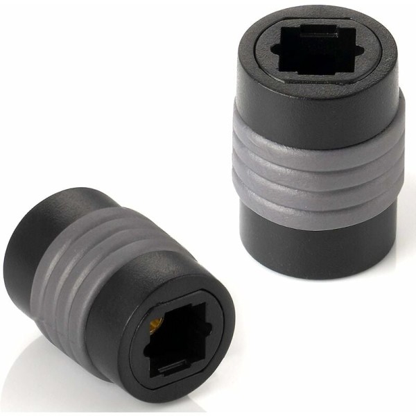 2X Toslink-adaptere (Toslink hun-stik til hun-stik), forlængelse til Toslink optisk digitalt lydkabel (TOS-kabel), S/PDIF-kabel