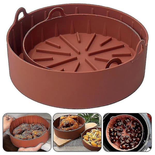 Silikon Air Tillbehör Non Stick Bakning Split Pot Silikon Pan-1（16cm，Coffce）