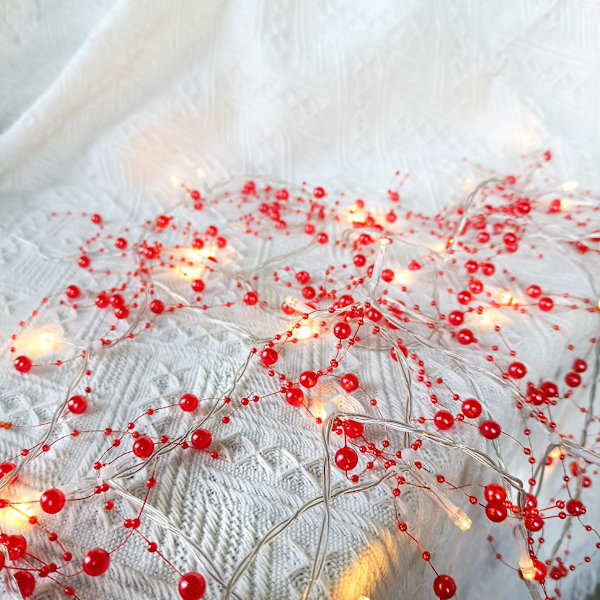 4m 40LED Julebær Perleguirlande Lyskæde Juledekoration Peal Varme LED Lys Festlig Oplyst Batteri