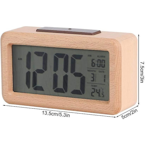 Digital väckarklocka, digital radioklocka, datumvisning, temperatur