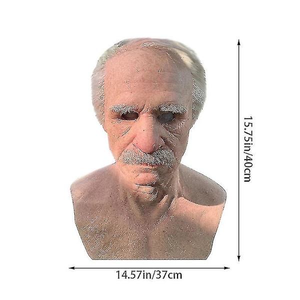 The Elder An Me Huvudbonad Realistisk Silikon Människohuvud Heltäckande Mustasch-4