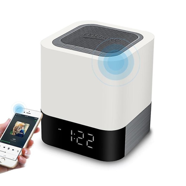 Gallstep Nattljus Bluetooth-högtalare, väckarklocka Bluetooth-högtalare Touch Sensor Sänglampa Dimbar Flerfärgad Växlande Sänglampa,