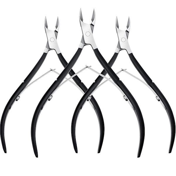 3 Packs Cuticle Cutter Cuticle Nippers Pointed Blade Cuticle Trimmer Stainless Steel Nail Clippers Manicure Tool For Fingernails No Cuticle Pusher (bl