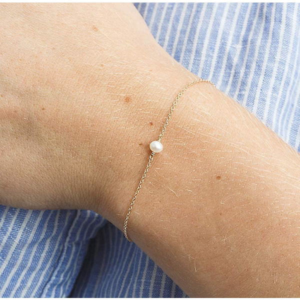 Elegant 14k ægte guldbelagt armbånd Lille hjerte armbånd Bar armbånd Cirkel armbånd Dobbelt cirkel kæde armbånd Disk armbånd Kunstig perle armbånd