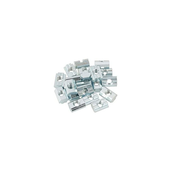 20 stk. T-møtrikker Galvaniseret kulstofstål Standard glidende møtrikker Aluminiumsprofil tilbehør Slide 20*20mm (40 Type M8 T-møtrikker)