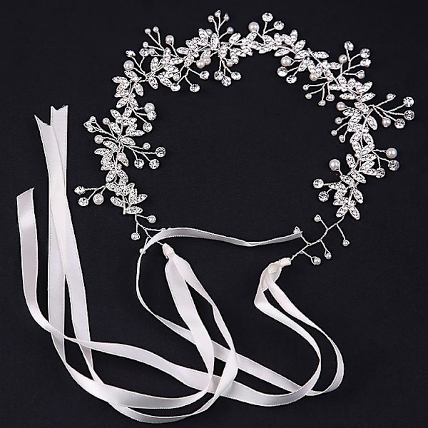 Handgjorda bröllopsdiadem för damer Silver Rhinestone Bridal Headbands Hårtillbehör Diadem