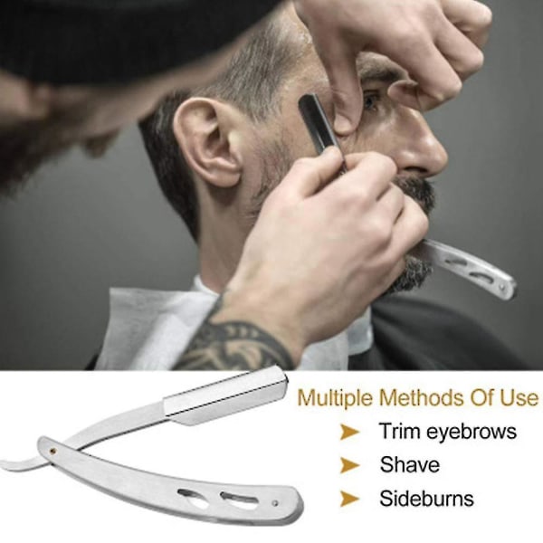 Premium skäggvårdssats för män, inkluderar professionell rakkantshyvel Transparent skäggstylingmall, antistatisk skäggkam