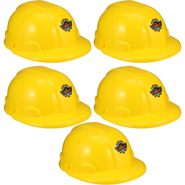 5 st Kids Gul Plast Construction Hard Hat Arbetarhjälm Kids Engineer Hat