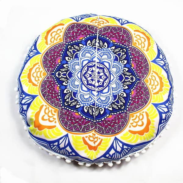 Rund Bohemisk Meditationsputeöverdrag Ottoman Kudde Kuddfodral Soffa Kudde