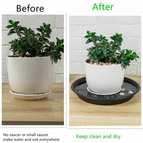 Blomkrukfat 6-pack plastfat för inomhus- och utomhusväxter grå