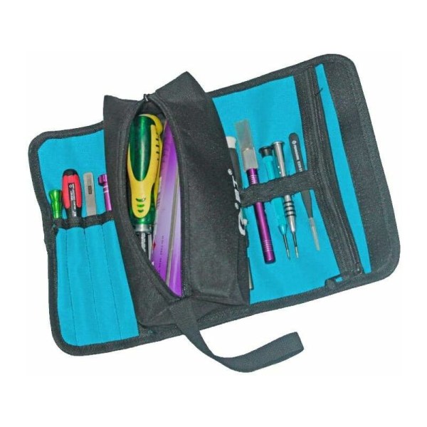 Taitettava työkalulaukku, ammattisähköasentajan työkaluteline, käytännöllinen organizer (Tool Kit Series, XH0041 (sininen))