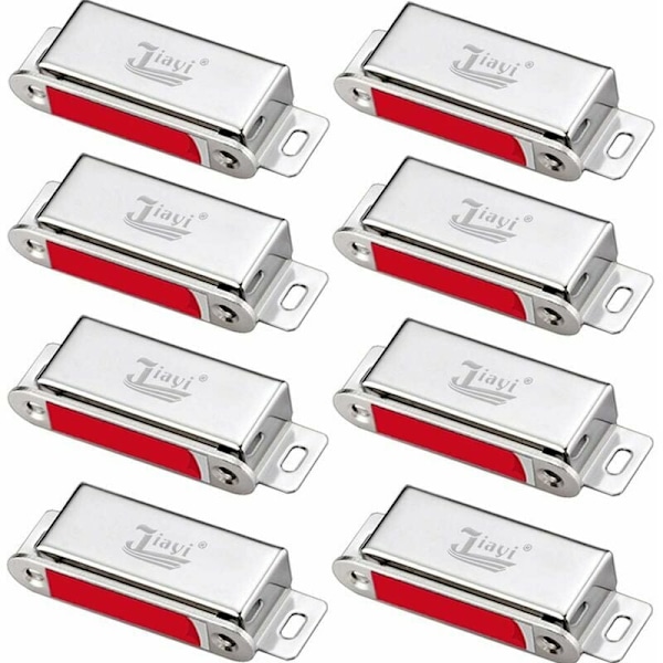 Skåpsmagneter Jiayi 8 st starka magnetiska dörrfångare 30 kg dragkraft magnetiska skåpfångare lås hårdvara rostfritt stål dörrmagneter 70 mm