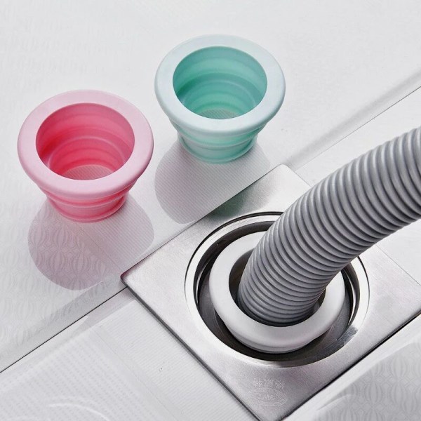 Deodorizer Plastpakning Rørforbindelse Værktøj Tætningsprop Lugtfjerner Udtrækkelig kloakfitting (Pink)