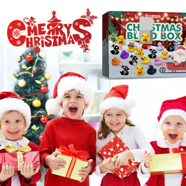 Adventskalender 2023 24 st Gummi Ankor Gul Anka för Pojkar Flickor Barn Jul Adventskalender Julklapp