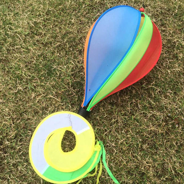 Regnbue varmluftballon vindstrimmel lys roterende farverig vindmølle streng have vindmølle udendørs dekoration, stil 2