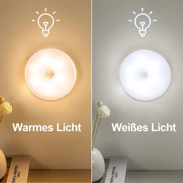 4x LED underskabslys, batteridrevet, med bevægelsesdetektor til køkkentrapper, skabe