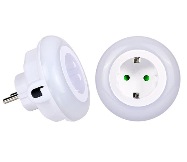Led Socket Natlys Med Indbygget Socket Skumringssensor Indikatorlys Stemningslys 0,6w 3 farver