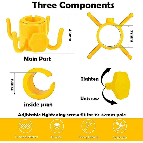 Handduksställ 5-pack Strandparasollhängare, 4-grepp Strandparasollhängare, Justerbar Plastparasollhängare Kompatibel med Handdukar, Kläder, H