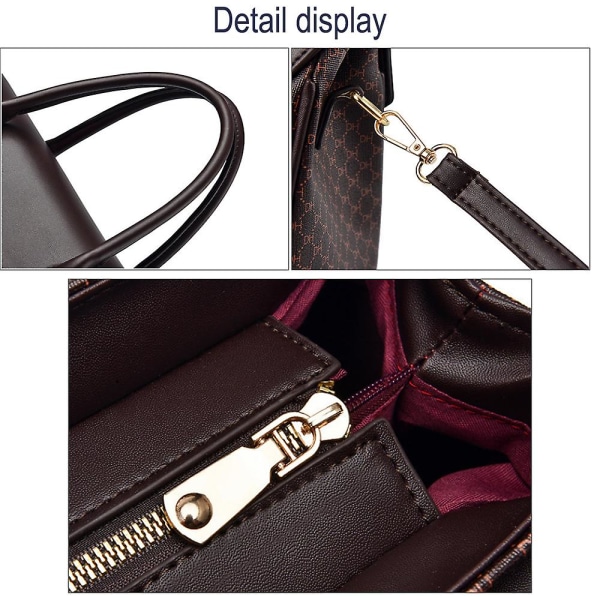 Crossbody-väska för kvinnor, handväskor, axelväskor, kaffe