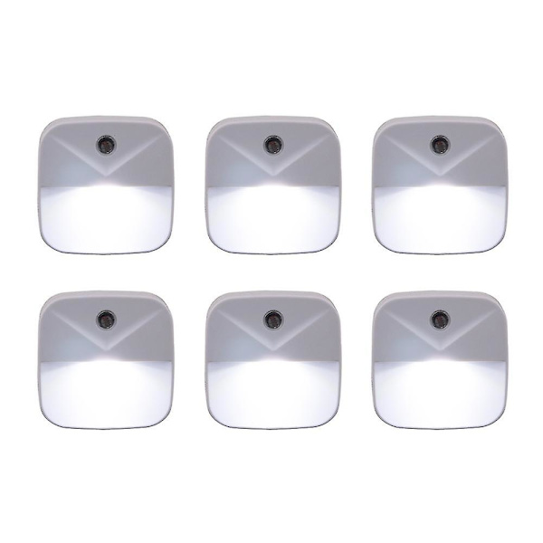 6 stk Led lite nattlys, vidvinkel induksjonslys