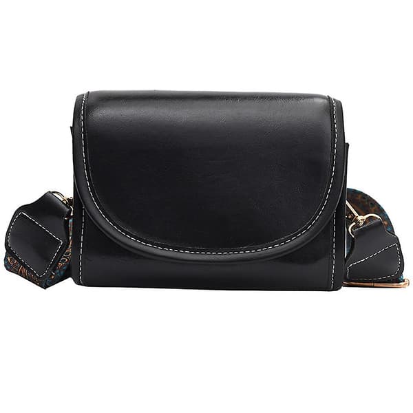 Crossbody-väskor för kvinnor - Sadelväska med flik i svart