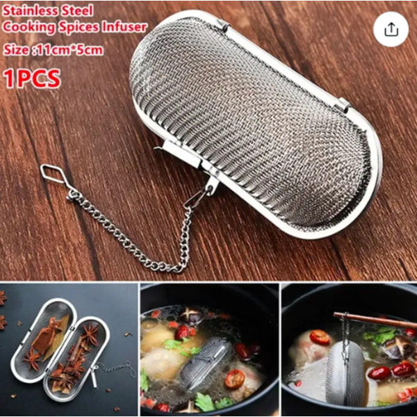 11x5cm rostfritt stål teinfuser Återanvändbart mesh Tesil Matlagningssil Pice Mesh -sil