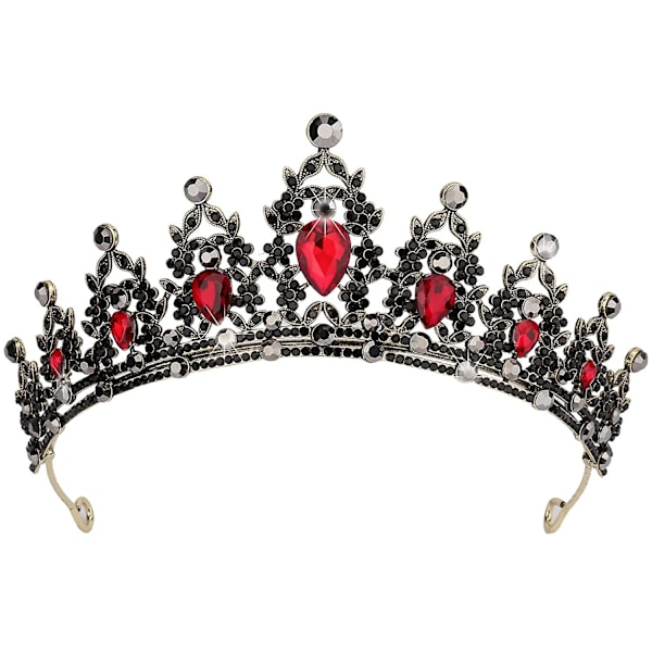 Bronse Tiaraer og Kroner for Kvinner Krystall Hodebånd for Jente Rød Rhinestone Hårtilbehør for Brud Bryllup Prom Bursdagsfest Dronning Prins