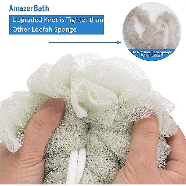 Duschbadsvamp 60g Luffa Åtdragnings Lufasboll Rikligt Skum Nät Luffa Kroppsskrubb för Män och Kvinnor - 4-pack (Neutrala Färger)