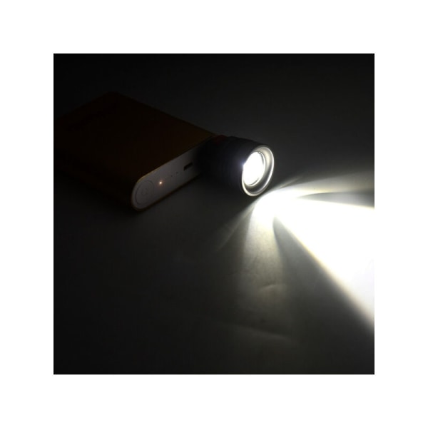 Bærbar LED-campinglampe i høj kvalitet med USB, 3 tilstande, mini - 1 stk. Ekspanderbar lommelygte (hvidt lys)