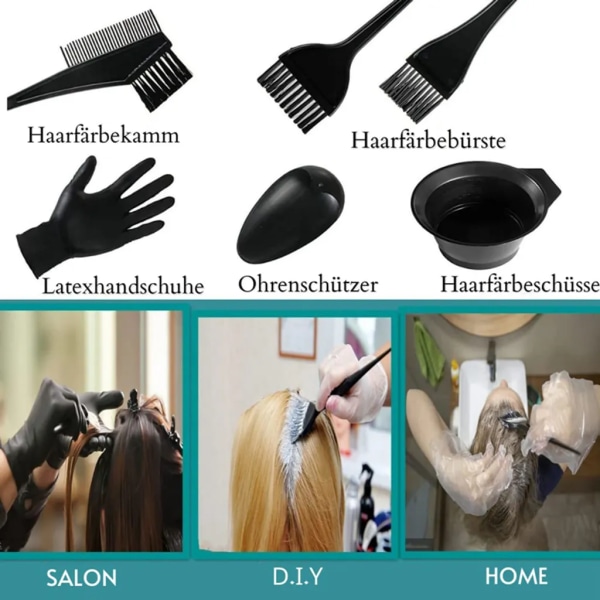 Hårfärgssats, 20st set för skönhetssalonger, borstkam, hårfärgningsbricka,  färgningsborste, cover, handskar för hårfärgning i salong 5088 | Fyndiq