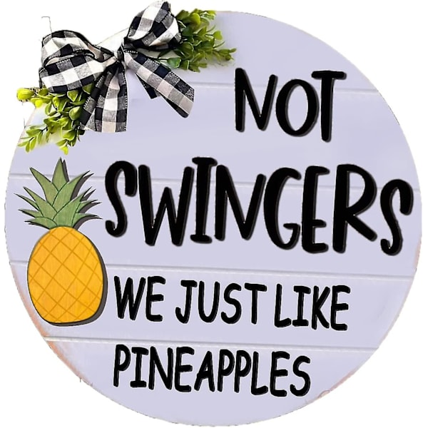 3d Funny Pineapple Välkommen Hem Hanger Välkomstskylt Hem Utomhusdekor, 30 * 30cm Dörrhängare Välkomstskylt
