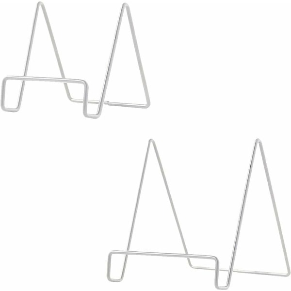 Bokställ i metall, 2 delar kokbokshållare Enkelt läsställ Displayställ Dekorativ fotoramhållare Telefonhållare, 2 storlekar (vit)