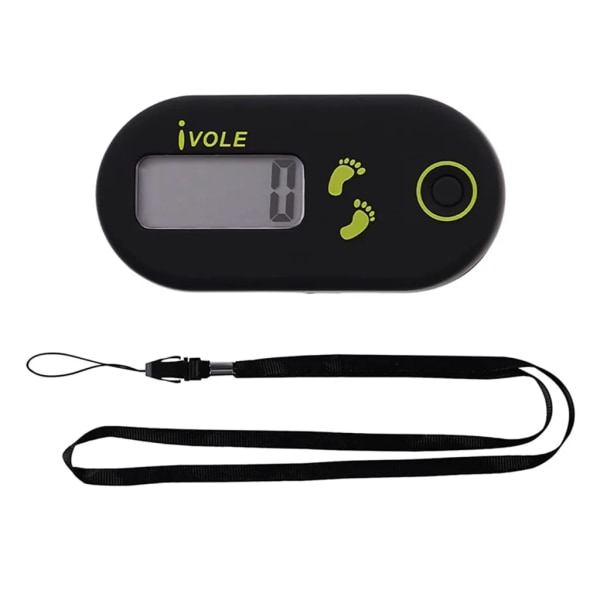 3D -Elektronisk stegräknare, sport ministegräknare med klämma och nackrem för jogging/vandring/löpning/promenader